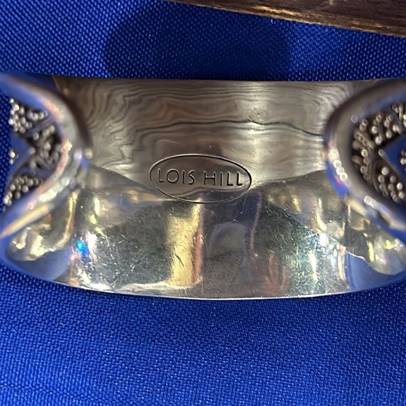 Lois Hill Large Sterling Silver Cuff Bracelet with Decorative Design - Picture 2 of 2